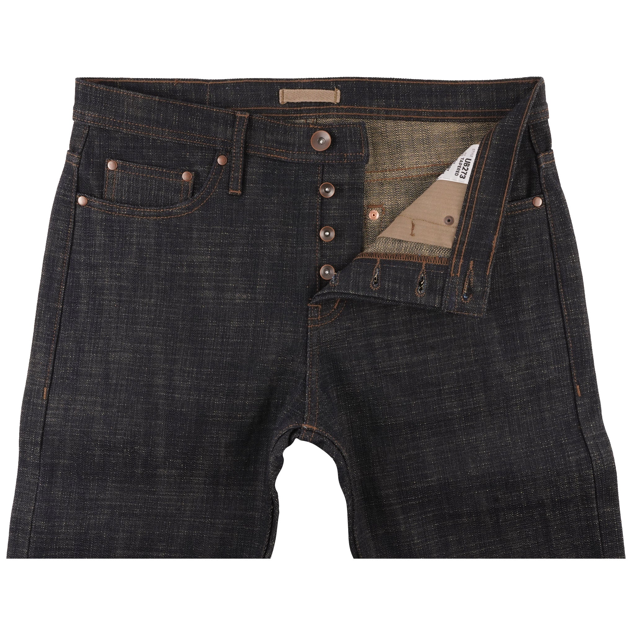 UB273 Tapered Fit - 16oz. Slubby Selvedge Denim With Khaki Weft Sanforized