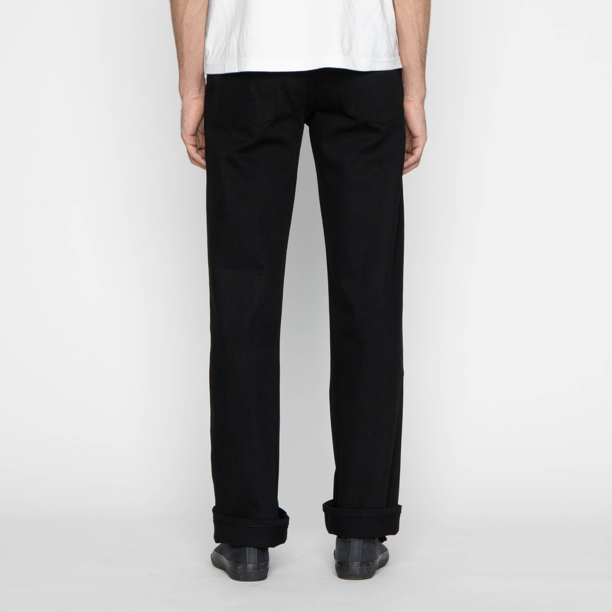 UB744 Wide Fit - 11oz Solid Black Stretch Selvedge Denim