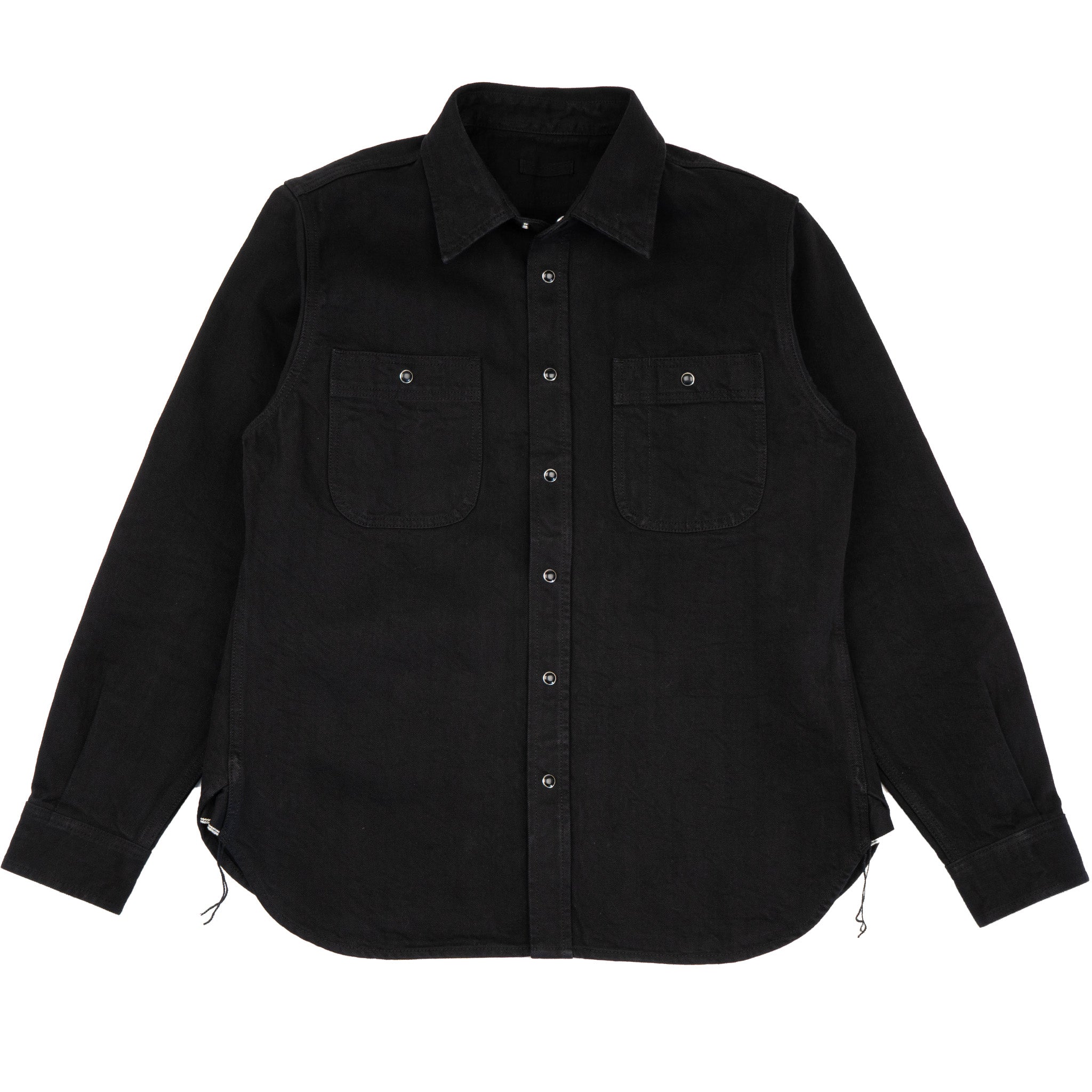 UBS433 Work Shirt - Solid Black Selvedge - L UBS433 Work Shirt - Solid Black Selvedge - L