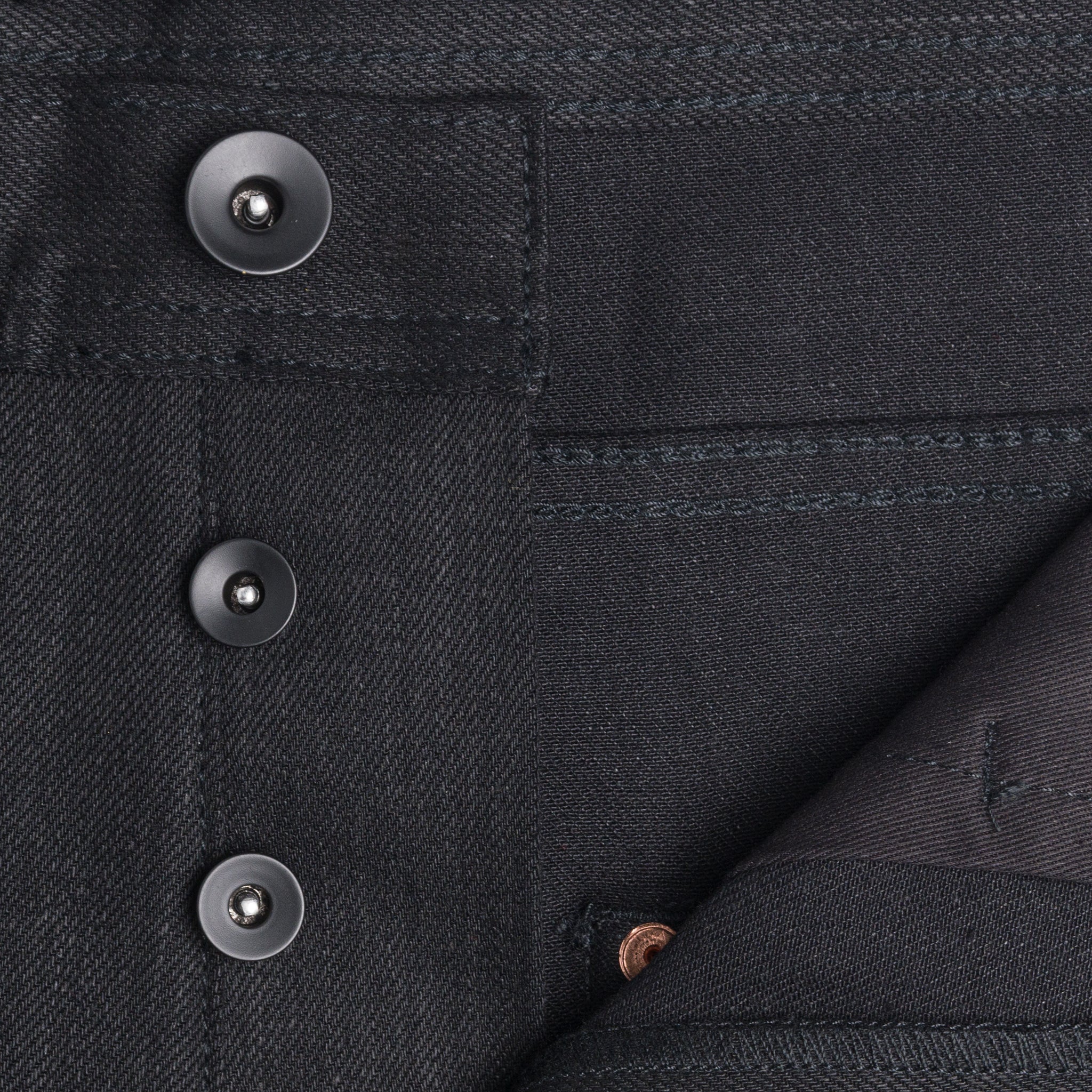 UB344 Straight Fit 11oz Solid Black Stretch Selvedge Denim | The Unbranded Brand