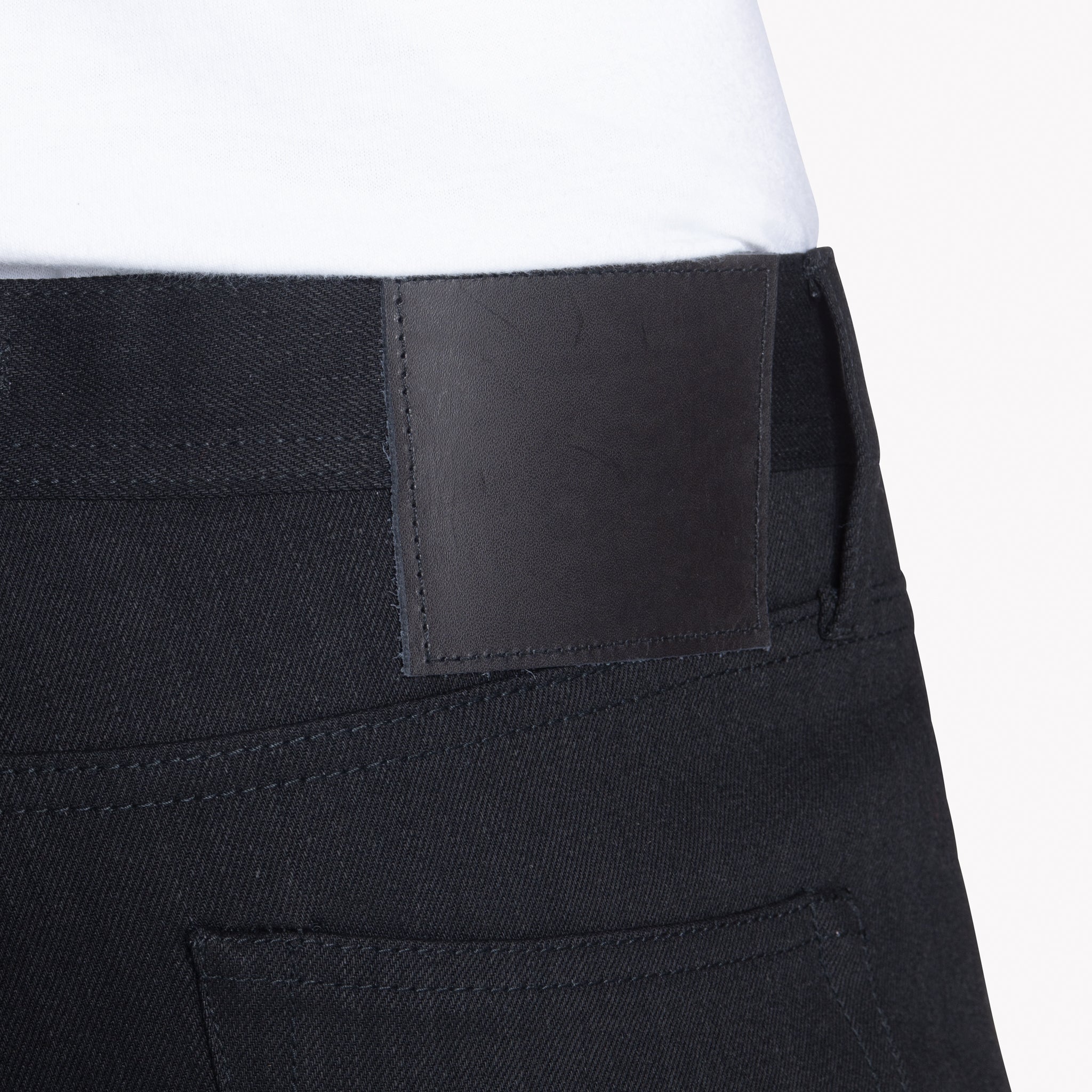 UB444 Tight Fit 11oz Solid Black Stretch Selvedge Denim | The Unbranded Brand