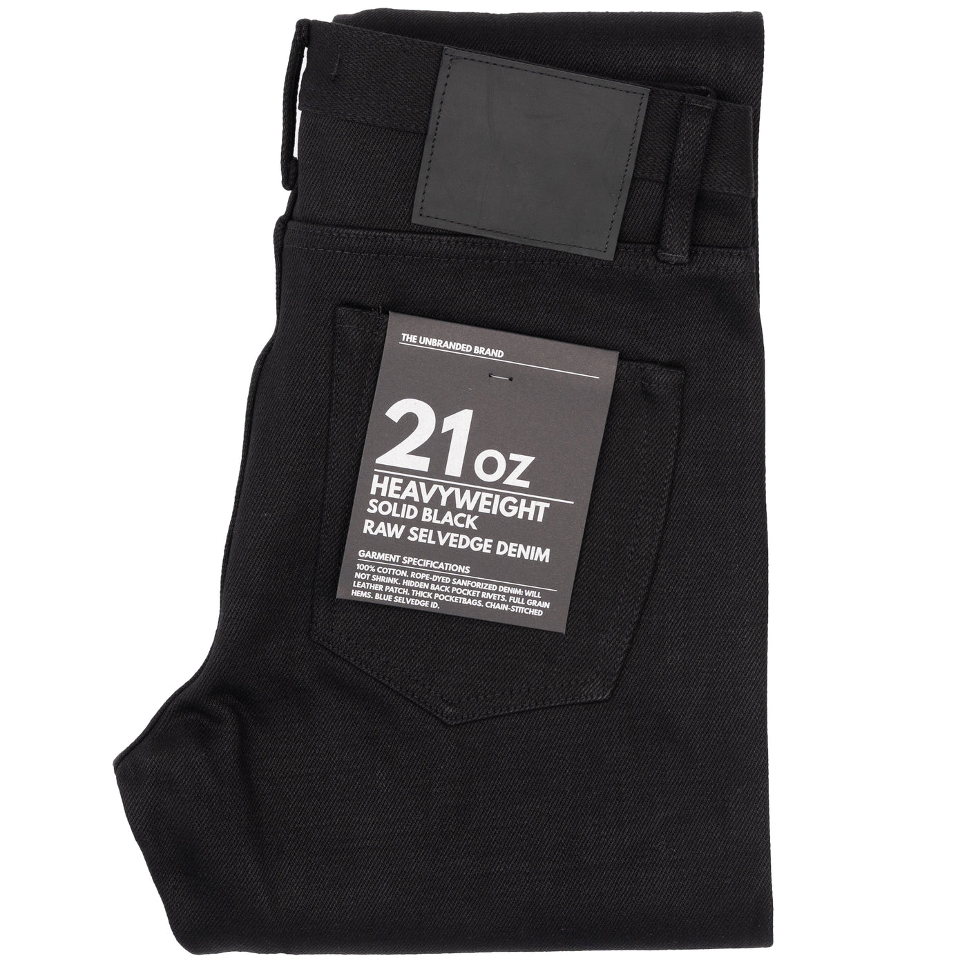 21oz Heavyweight Solid Black Selvedge