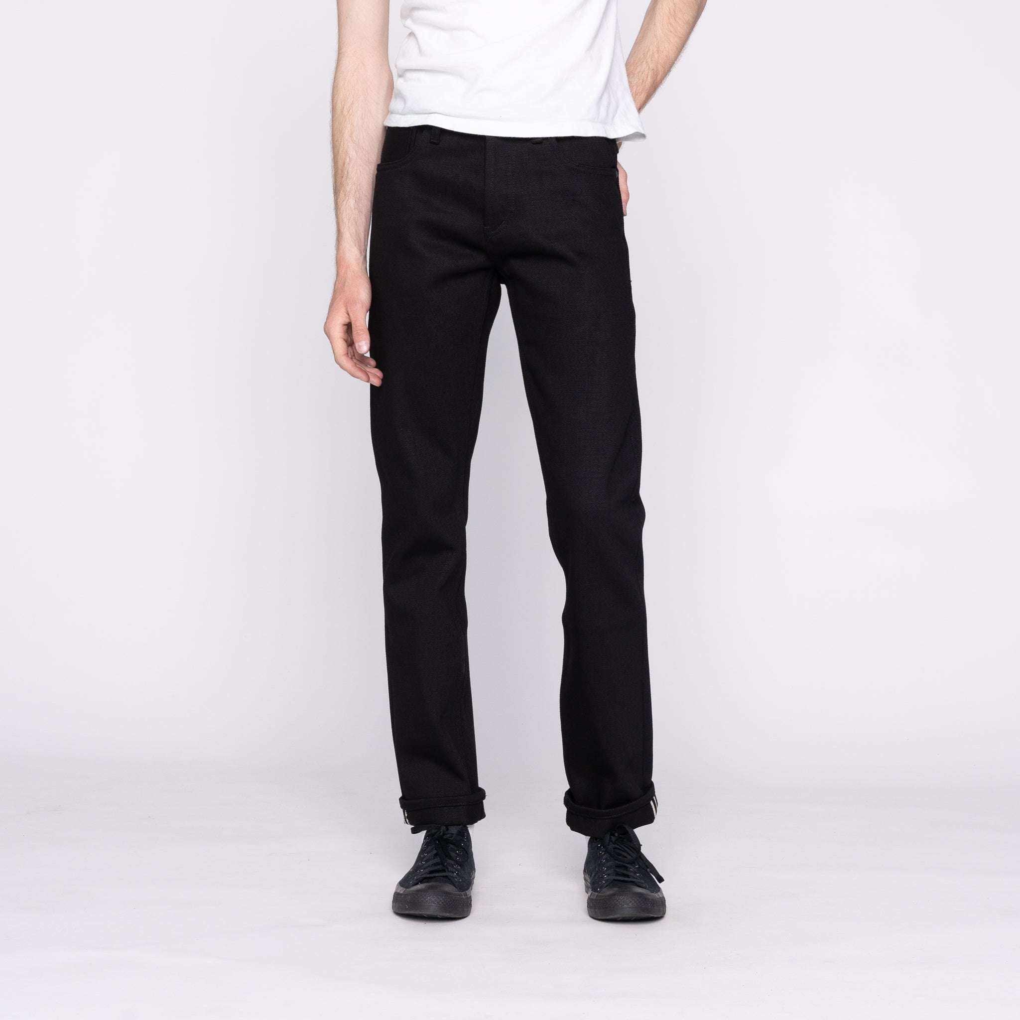 Straight Fit - 21oz Heavyweight Solid Black Selvedge | The