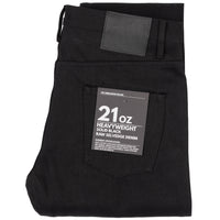 UB642 Relaxed Tapered - 21oz Heavyweight Solid Black Selvedge | The Unbranded Brand