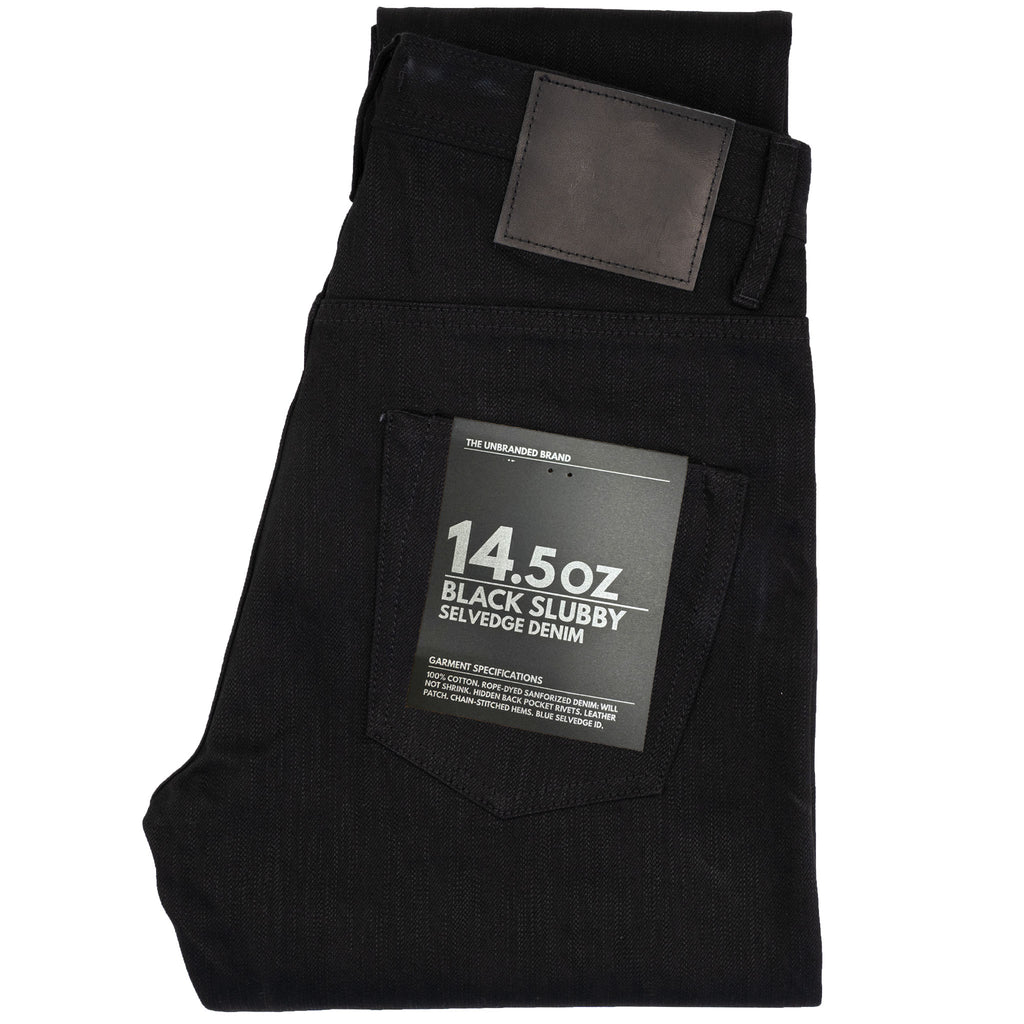 UB648 Relaxed Tapered  Fit - 14.5oz. Slubby Black Selvedge