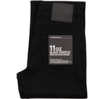 UB744 Wide Fit - 11oz Solid Black Stretch Selvedge Denim