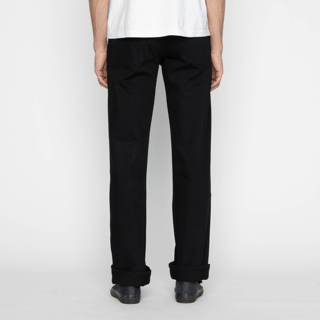 UB744 Wide Fit - 11oz Solid Black Stretch Selvedge Denim