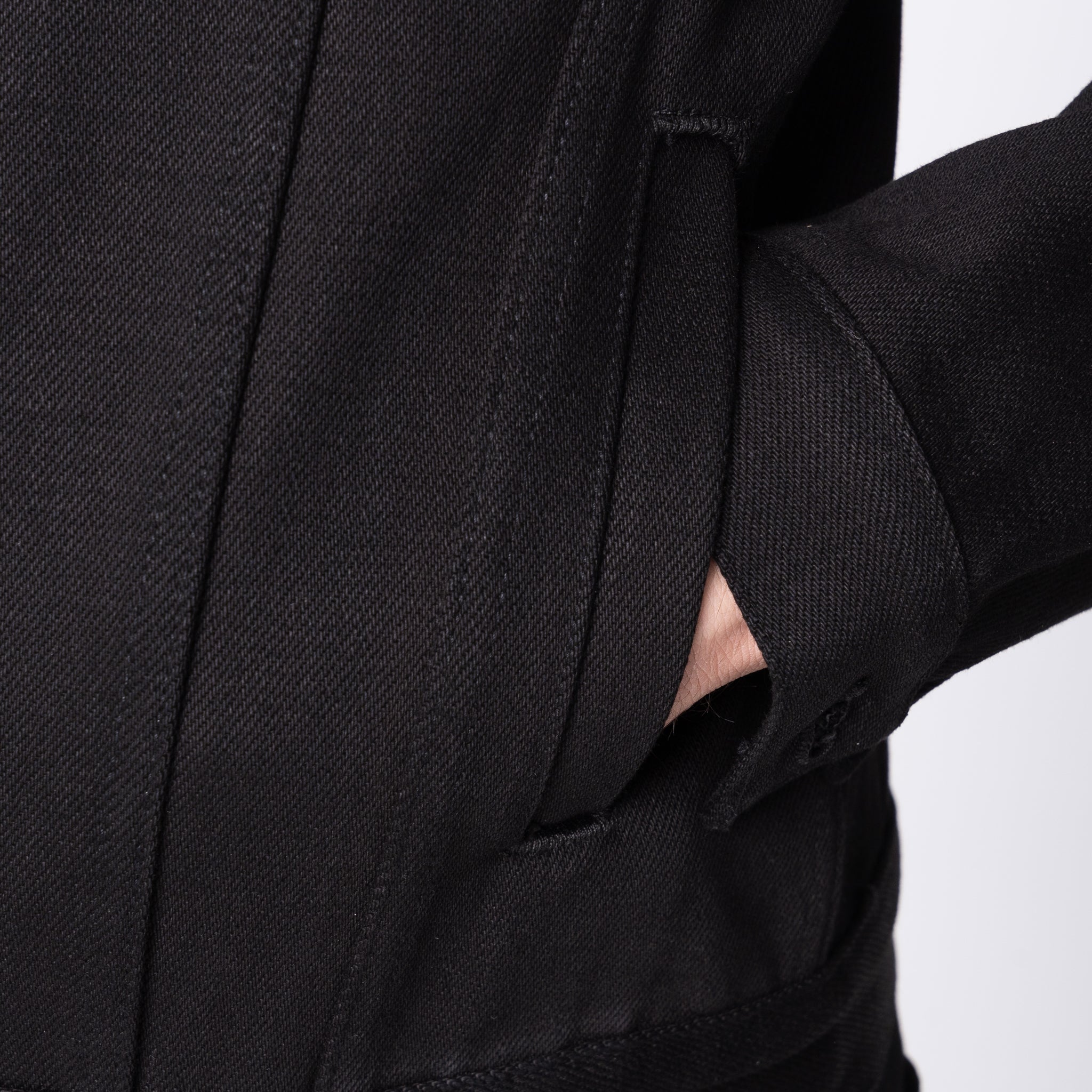Denim Jacket - 21oz Heavyweight Solid Black Selvedge | The