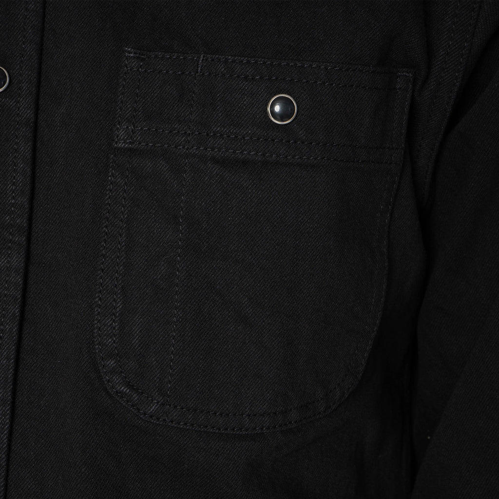 UBS433 Work Shirt - Solid Black Selvedge