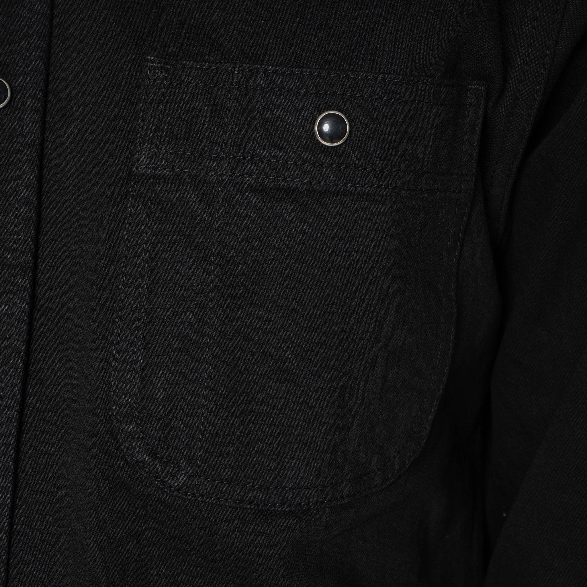 UBS433 Work Shirt - Solid Black Selvedge