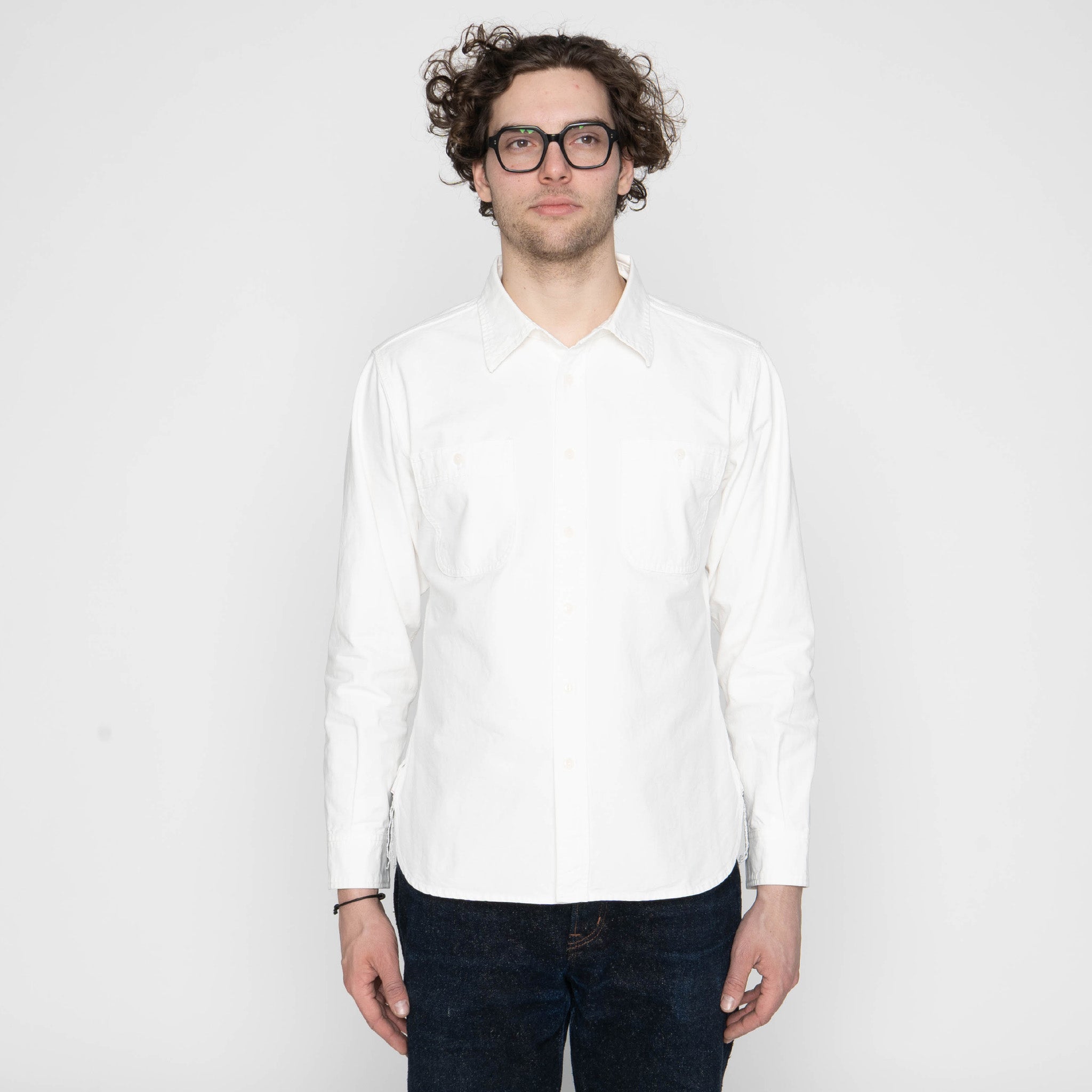 UBS434 Work Shirt - Oxford Selvedge - White