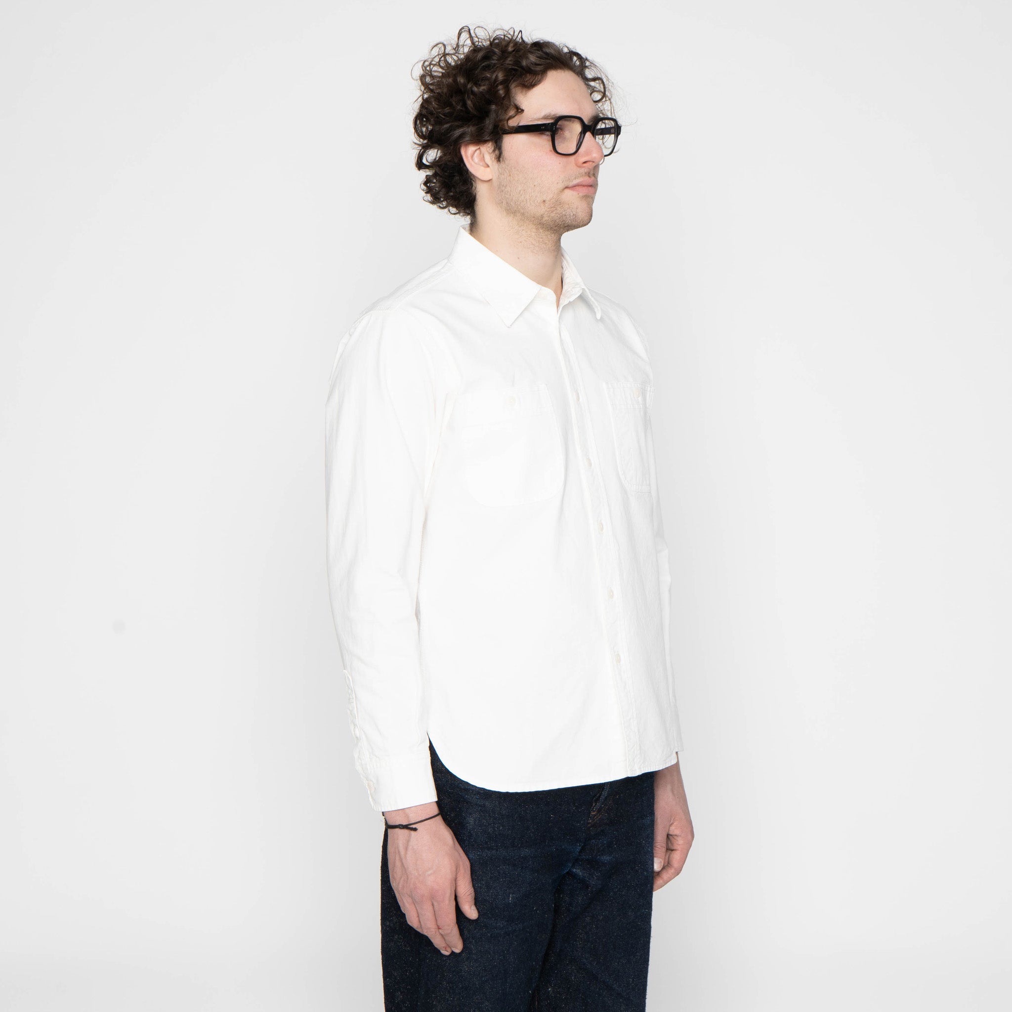 UBS434 Work Shirt - Oxford Selvedge - White – The Unbranded Brand