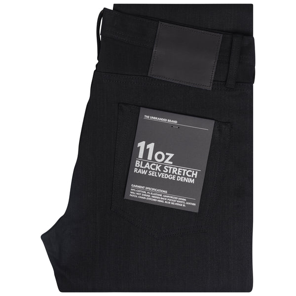 The Unbranded Brand UB144 Skinny Fit 11oz Stretch Denim, black