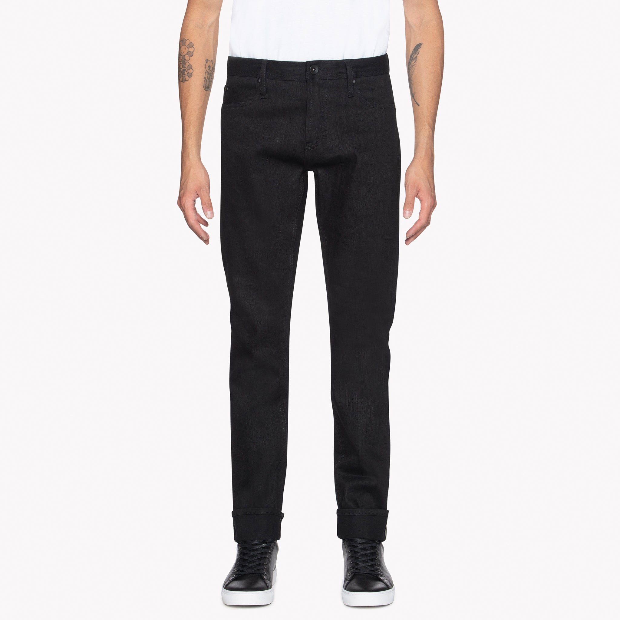 UB144 Skinny Fit 11oz Black Stretch Selvedge Denim | The Unbranded