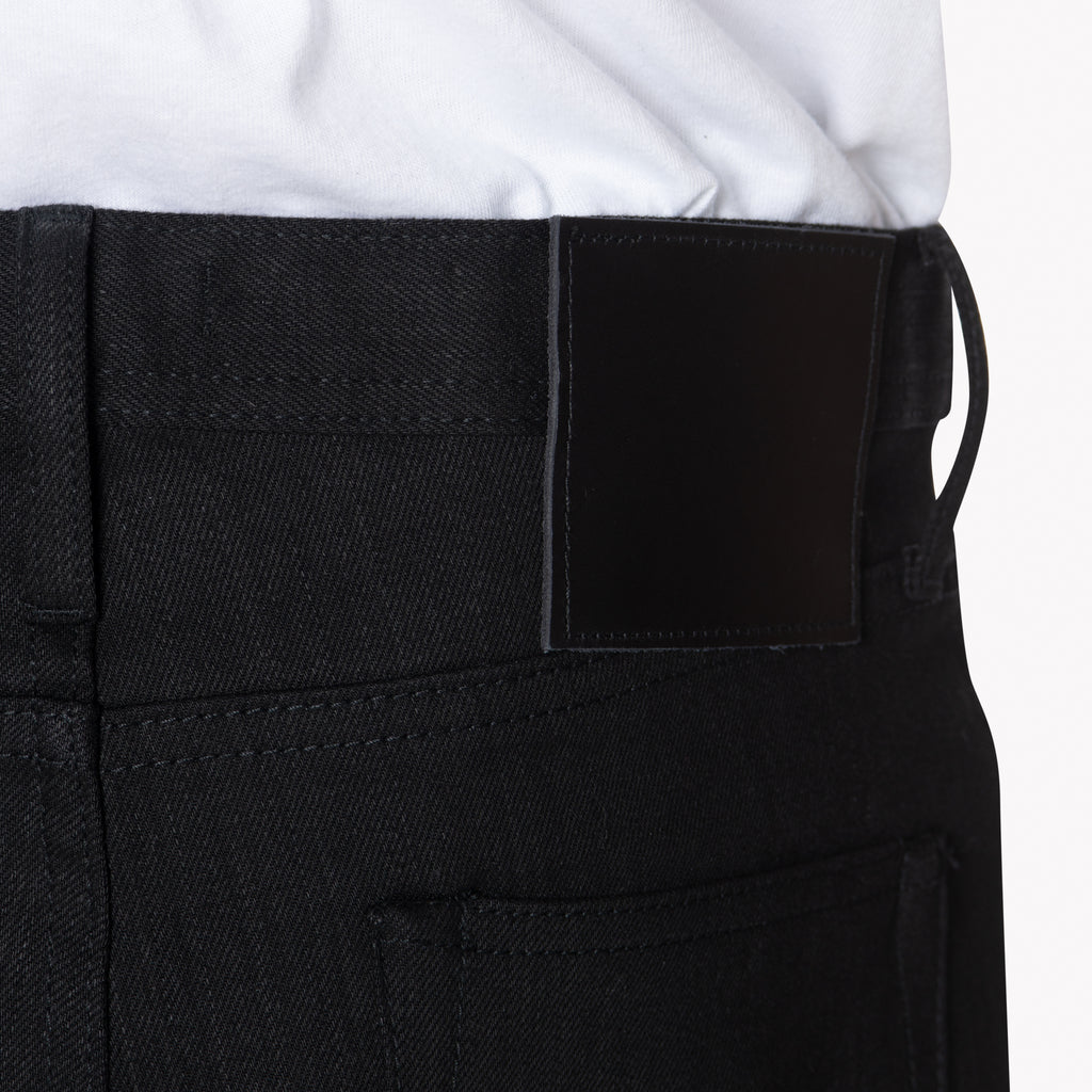 UB144 Skinny Fit 11oz Solid Black Stretch Selvedge Denim | The Unbranded Brand