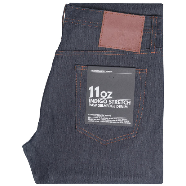 UB222 Tapered Fit 11oz Indigo Stretch Selvedge Denim | The Unbranded Brand