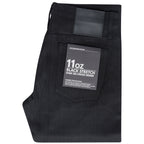 UB244 Tapered Fit 11oz Solid Black Stretch Selvedge Denim | The Unbranded Brand