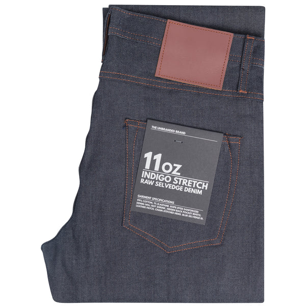 UB322 Straight Fit 11oz Indigo Stretch Selvedge Denim | The Unbranded Brand
