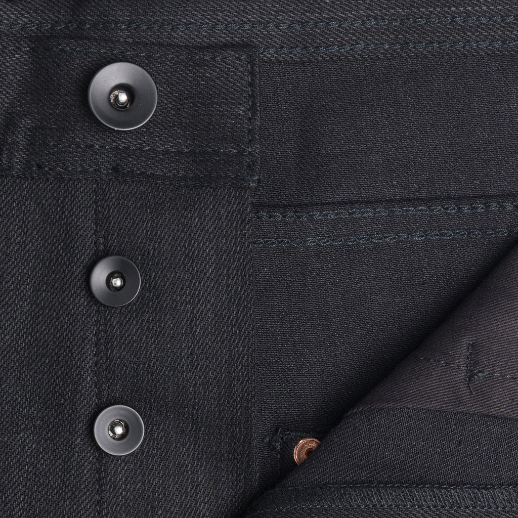 UB344 Straight Fit 11oz Solid Black Stretch Selvedge Denim | The Unbranded Brand