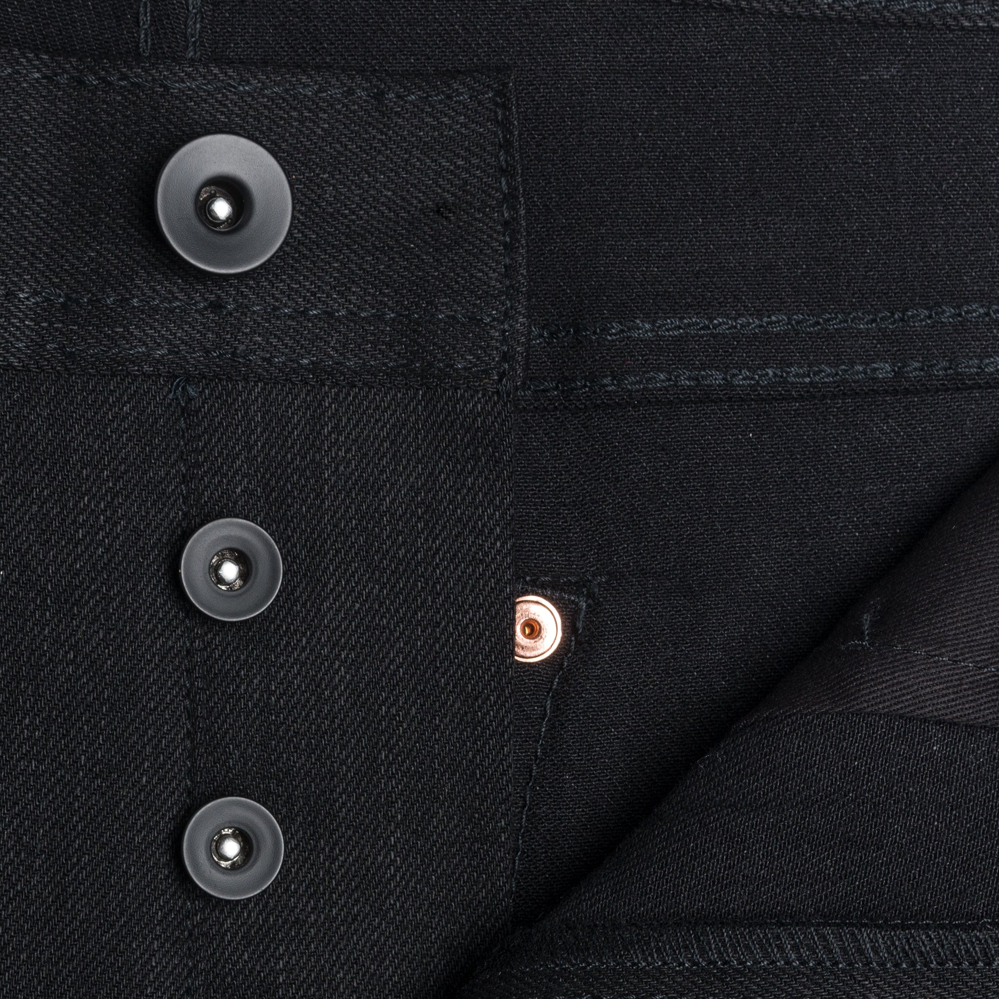 UB444 Tight Fit 11oz Black Stretch Selvedge Denim | The Unbranded