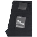 UB644 Relaxed Tapered Fit 11oz Solid Black Stretch Selvedge Denim | The Unbranded Brand