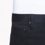 UB644 Relaxed Tapered Fit 11oz Solid Black Stretch Selvedge Denim | The Unbranded Brand