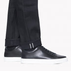 UB644 Relaxed Tapered Fit 11oz Solid Black Stretch Selvedge Denim | The Unbranded Brand