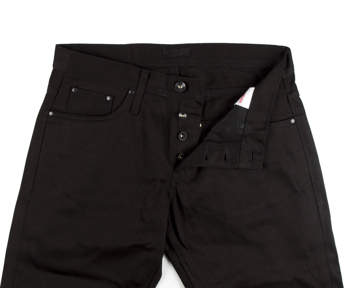 UB355 Straight Fit 12.5oz Black Selvedge Chino | The Unbranded Brand